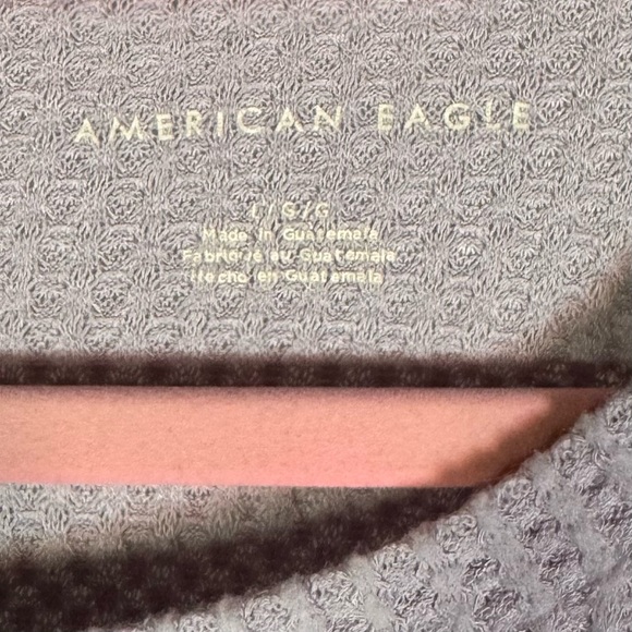 American Eagle Outfitters Light Purple Waffle Knit Long Sleeve Top - Picture 5 of 5